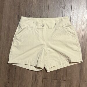 Vineyard Vines Womens Performance Chino Shorts Cream Lt Tan Cotton Blend Size 0